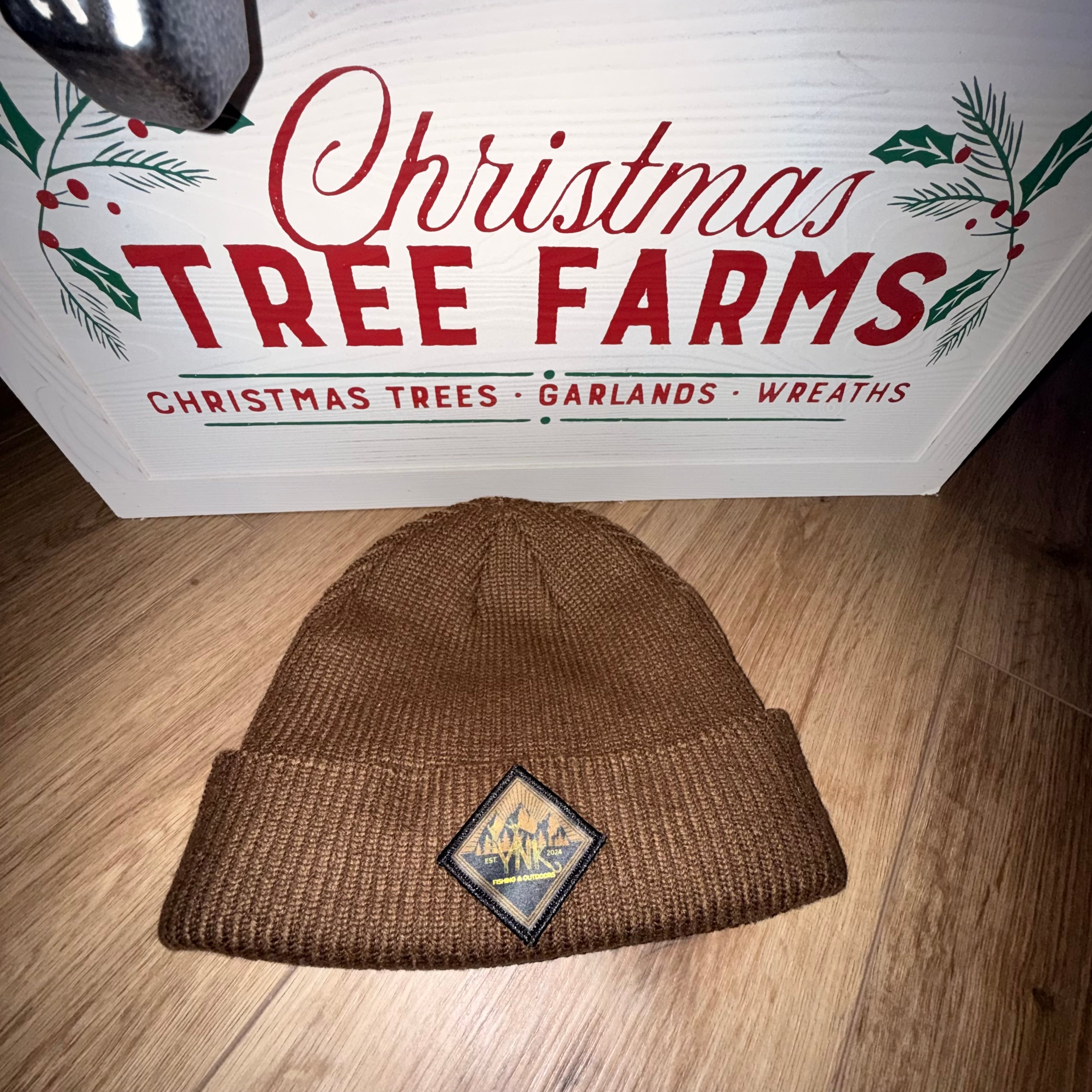 YNK Fishing & Outdoors diamond patch rib-knit beanie