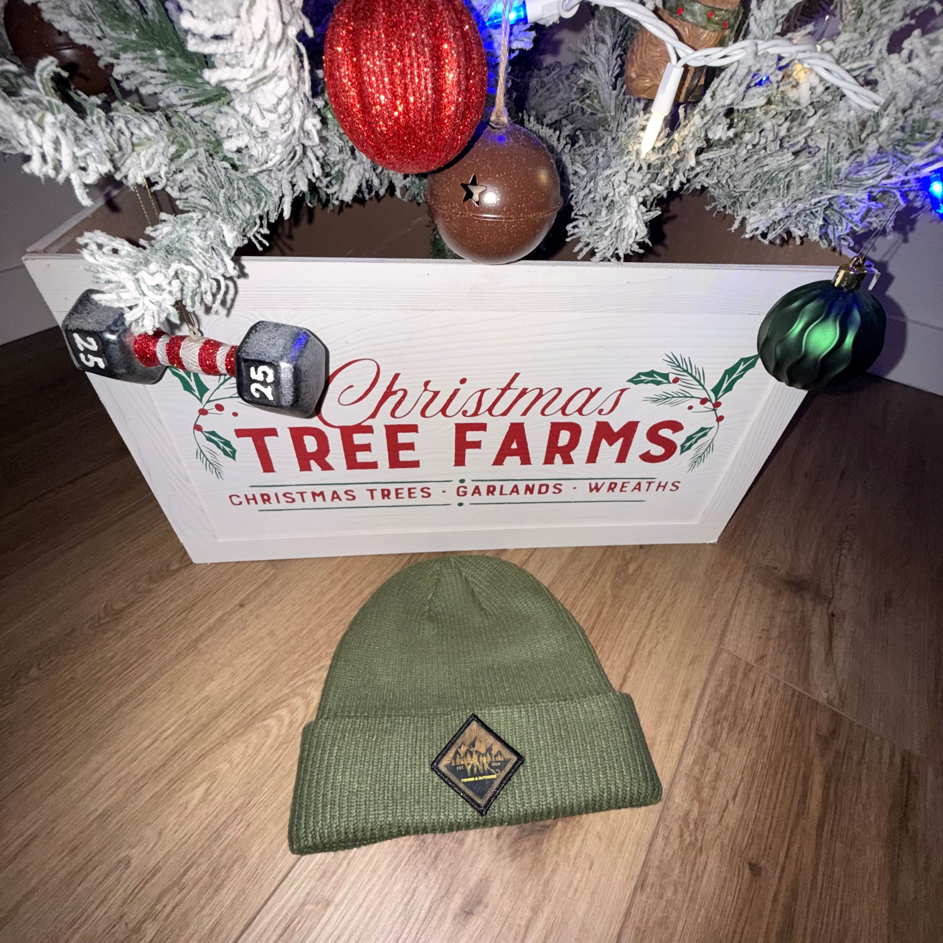 YNK Fishing & Outdoors diamond patch rib-knit beanie